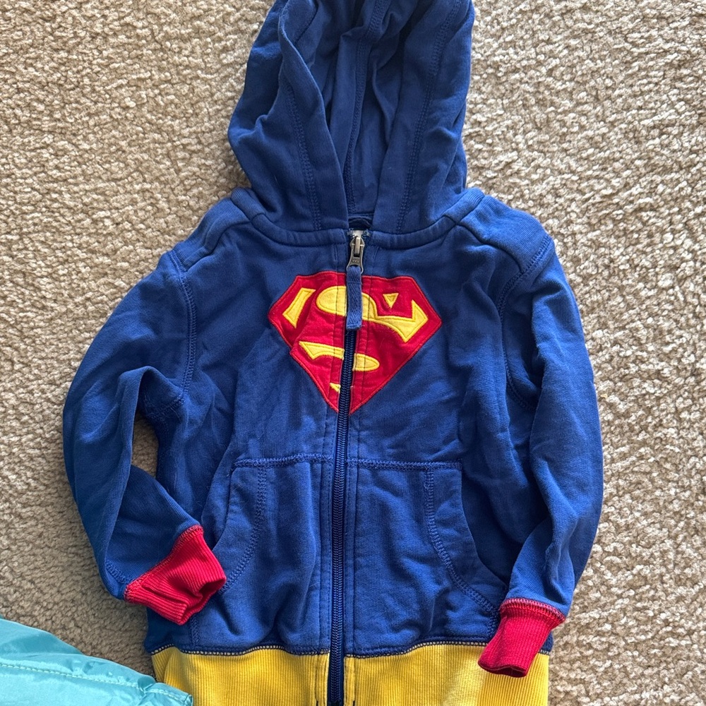 Hanna Andersson Superhero Hoodie - Blue, Red, and Yellow